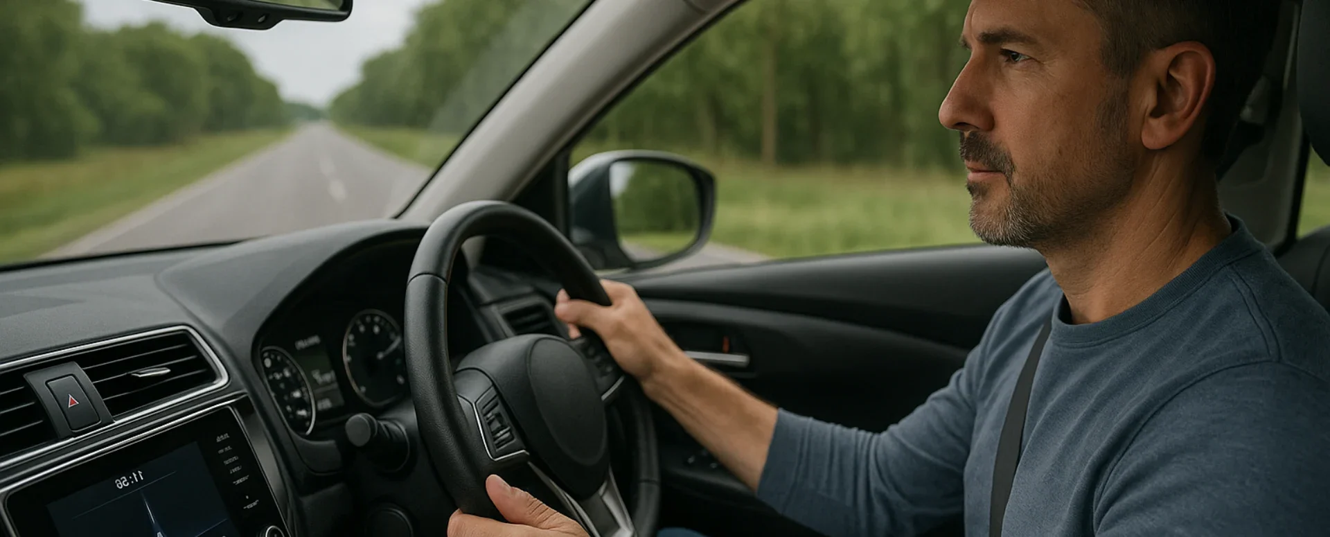 A man in a car